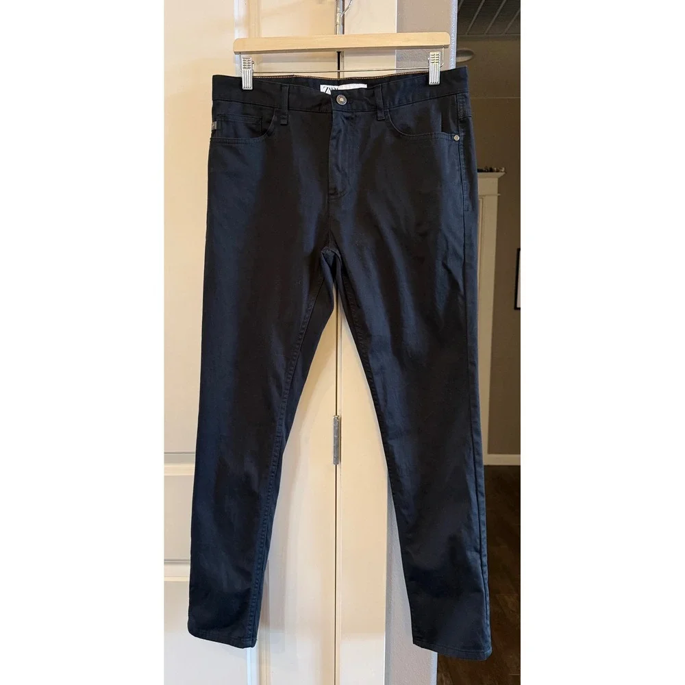 Zara Men's Black Skinny Fit Chino Pants Five Pocket Trousers Mid Rise Size 32